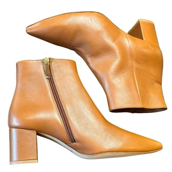 L’Agence Jeannie II Pointed Toe Bootie in Luggage Brown NWOB Size 39 or US 8 - Picture 3 of 6